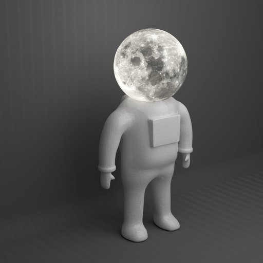 Standing Astronaut Moon Lamp