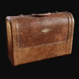 Vintage Rigid Leather Suitcase