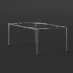 High-quality 3D model featuring a modern coffee table with a glossy finish and chrome legs, ideal for Blender 3D projects.