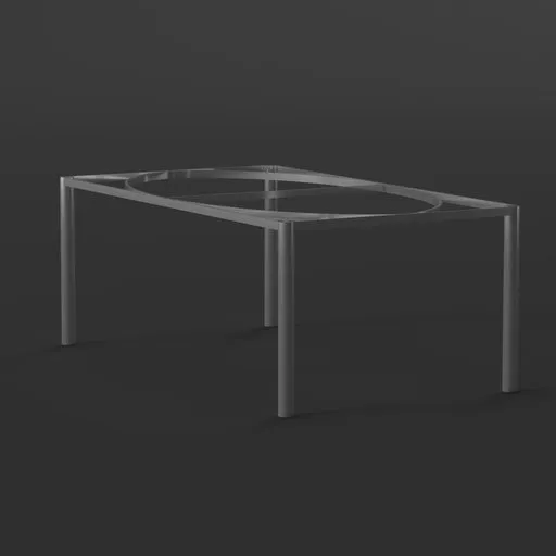 High-quality 3D model featuring a modern coffee table with a glossy finish and chrome legs, ideal for Blender 3D projects.