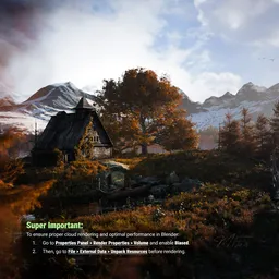 Cabin by the Falling Leaves