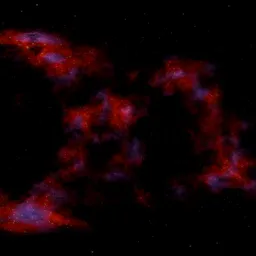 Red Dark Space Nebula with Stars