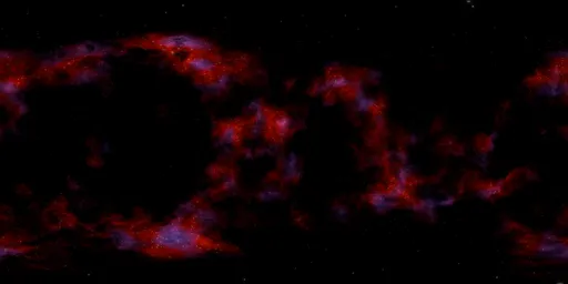 Red Dark Space Nebula with Stars