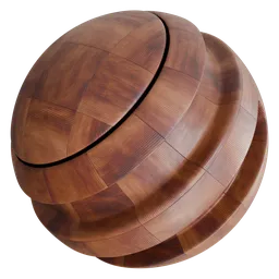 Wood Parquet Checkerboard Walnut