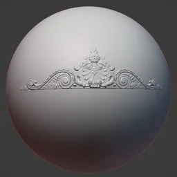 Intricate 3D sculpting brush effect with ornate details for model decoration, compatible with Blender 3D.