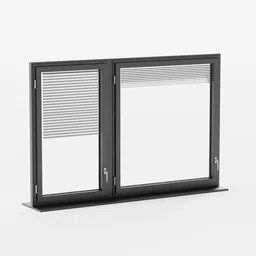 3D model of a short aluminum double window, optimized for archviz in Blender and Unreal Engine.