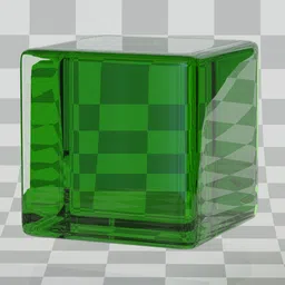 High-quality green glass PBR material for Blender 3D rendering, suitable for all 3D applications.