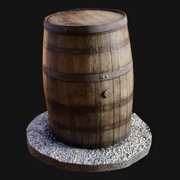 Old Leaning Wine Barrel