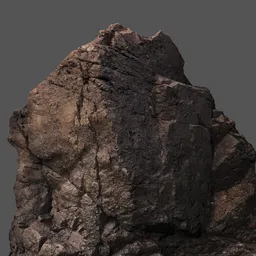 Detailed 3D rock model for Blender, realistic photoscanned texture, ideal for natural scenes.