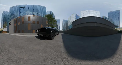 Corporate Plaza With Car