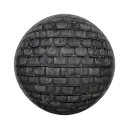High-quality seamless PBR texture of aged, weathered roof tiles for Blender 3D, customizable in cycles with HSV adjustments.