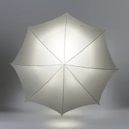 Realistic 3D model of a photo studio lighting umbrella, designed for high-quality rendering with Blender, features detailed textures and HDR map.
