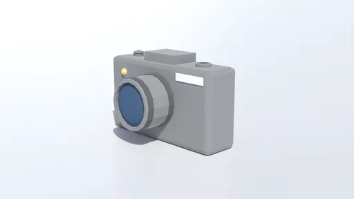Stylized low-poly 3D cartoon camera model, optimized for Blender CG visualization and general low-polygon graphics.
