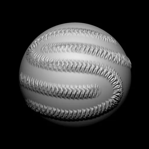 3D model with detailed spine-like sculpting applied using a specialized Blender sculpting brush.