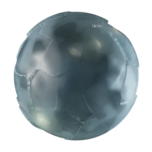 High-resolution PBR cracked ice shader, ideal for 3D rendering in Blender, showing realistic textures and details.