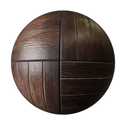 High-resolution dark parquet wood texture, ideal for Blender 3D PBR material usage with realistic tiling and subtle wood grain detail.