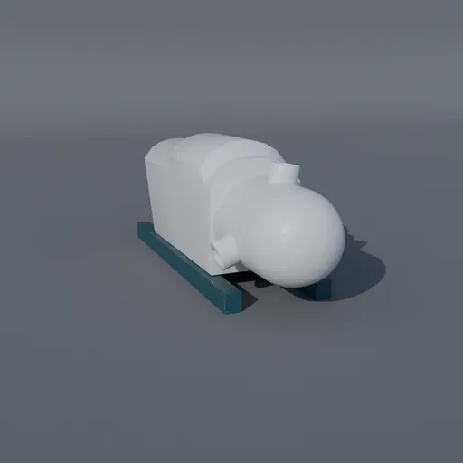 Detailed Blender 3D render of a turbine head for dock storage, showcasing modeling and texturing skills.