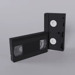 "VHS cassette 3D model created in Blender 3D with a minimalistic design. Represents an outdated movie format used in the 90s played in a VCR."