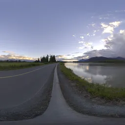 Cloudy Sunset Sky by River