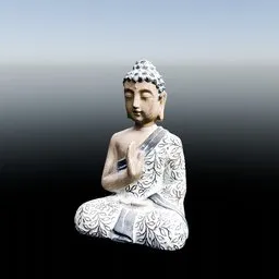 Buddha Statue With Garment | Photo Scan