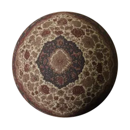 High-resolution Persian Rug Carpet 3 texture for 3D modeling, ideal for Blender and PBR workflows.