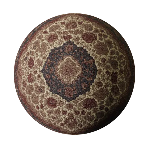 High-resolution Persian Rug Carpet 3 texture for 3D modeling, ideal for Blender and PBR workflows.