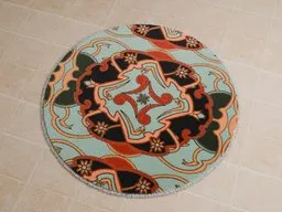 Circular Persian rug 3D asset with intricate patterns, optimized for Blender rendering.