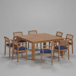 Rustic Square Dining Set