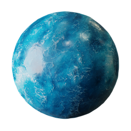 2K PBR ocean texture for 3D modeling in Blender, seamless tiling, with detailed displacement for realistic planet water surfaces.