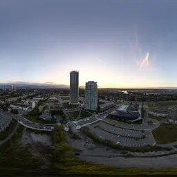 City Highrises Colorful Sunrise