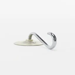 Realistic 3D model of a suction cup hook on a plain background, created in Blender, suitable for bathroom accessories.