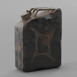 Old Damaged Gas Can Black