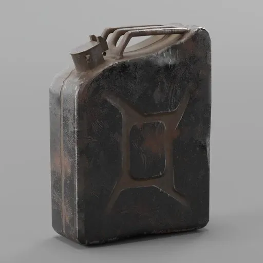 Old Damaged Gas Can Black