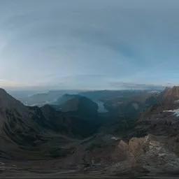 Hazy Sunset Mountain Landscape HDR