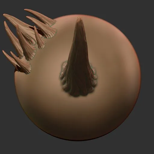 ER Dragon Brush 215 showcasing detailed scales and skin texture effect for 3D modeling in Blender.