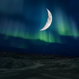 Moon fog star night Aurora