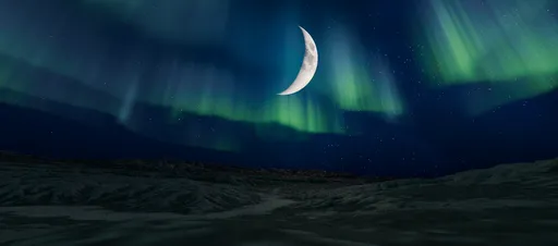 Moon fog star night Aurora