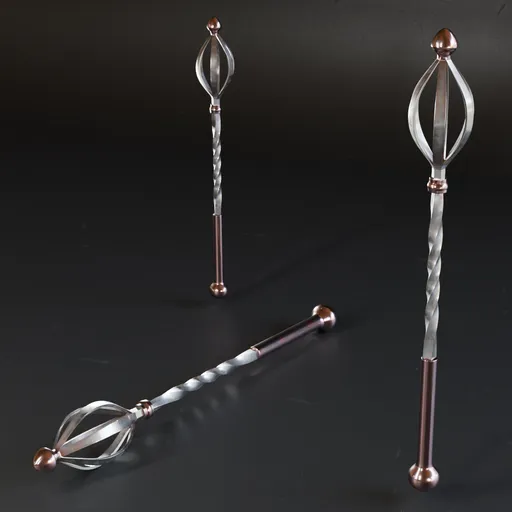 Detailed 3D Blender model of a historical military mace with high-quality metal textures, ideal for war game designs.