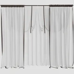 GD Tulle Curtain w Decorative Edging