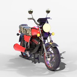 Vintage Honda motorcycle 3D model for animation and gaming, created in Blender.