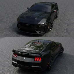 (Rigged)Ford Mustang+Interior