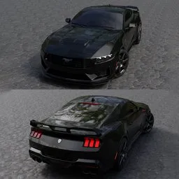 (Rigged)Ford Mustang+Interior