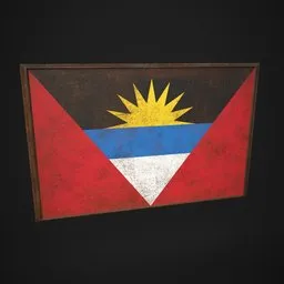 Antiqua and Barbuda Flag Picture Frame