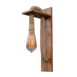 3D rendered rope lamp with Edison bulb, textured with wood and rope details, suitable for Blender 3D projects