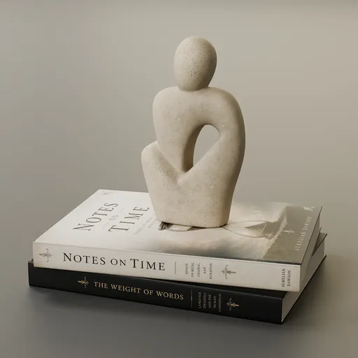 Abstract Figure Sculpture on Books