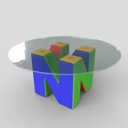 Kids table with N64 logo