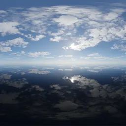 Puffy Cloudy Sunny Sky