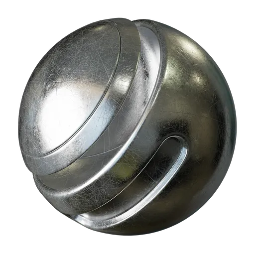 Silver scratched metal
