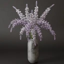 Lilac flower black pot