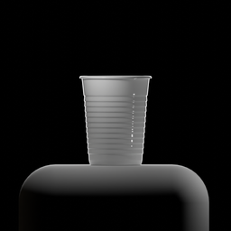 "3D plastic cup model for Blender 3D - untextured with slend body and subsurface material. Ideal for tableware set and bar scenes. Created by Leo Leuppi."